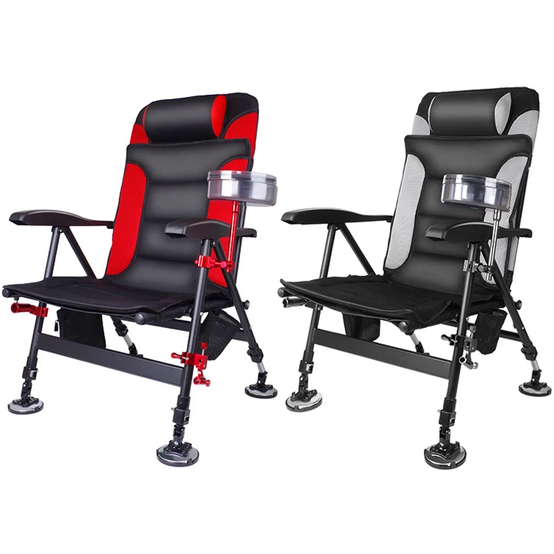 Outdoor Beach Foldable Fishing Chair Recliner four-leg Adjustable Portable European Style