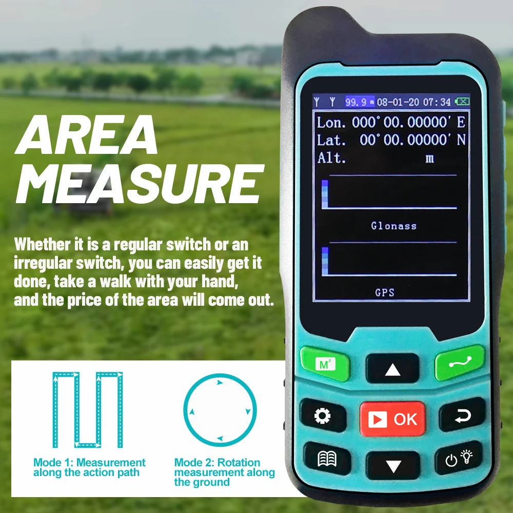 Mileseey GPS/Plough Land Meter MC8066 Handheld GPS Area meter Tester Land Measuring Instrument Plough Navigation Area Meter