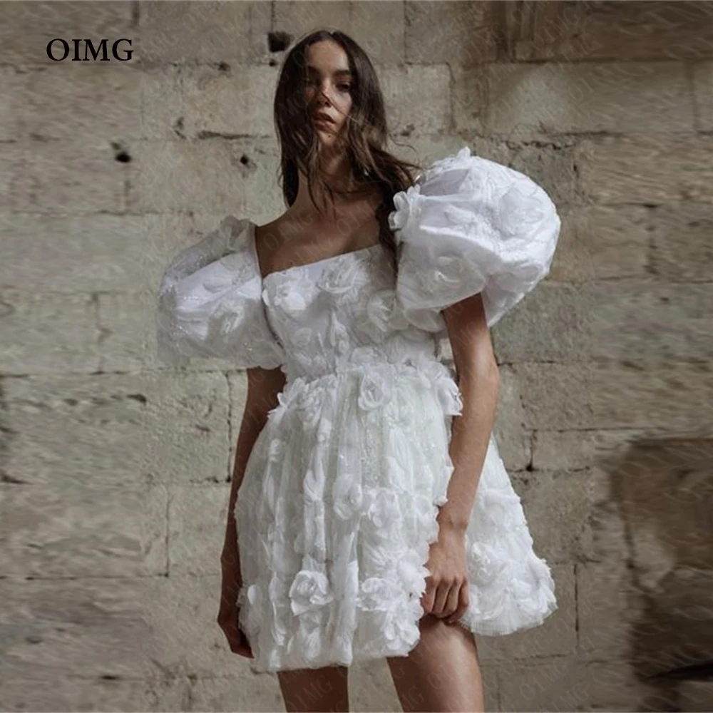 Oimg Appliques Di Pizzo Moderno Abiti Da Sposa Principessa Corta Senza Spalline Fiore Arabo Abiti Da Sposa Abito 2023 Robe De Mariage