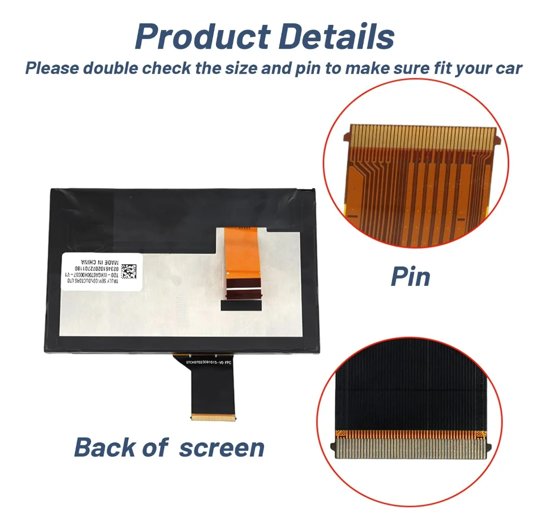 Display Touchscreen 7 Pollici Di Ricambio - Compatibile Con TDO WXGA0700K00057 V1 E V2, Con Staffa, Anti Riflesso