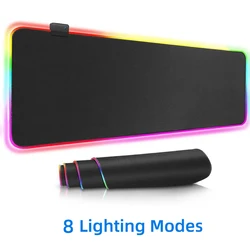 RGB LED Waterproof Gaming Mousepad - Large Backlit Desk Mat - RGB 35 x 25 x 0.4cm (RGB Mouse Pad)