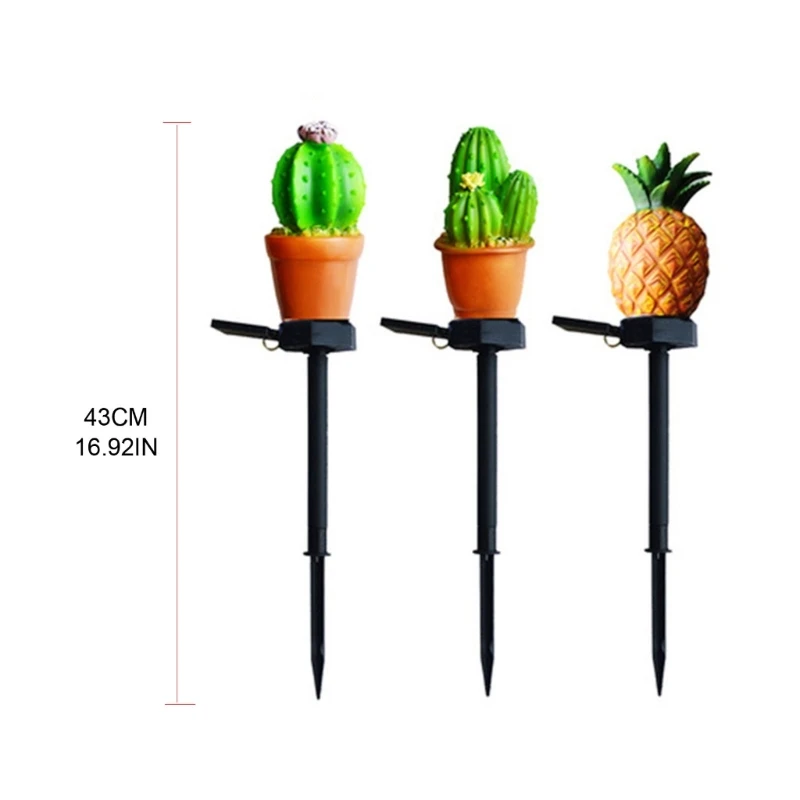 Cactus/Pineapple Solar Pathway Light Waterproof Solar Yards Decorative Light Outdoor Garden Light for Patio Lawn Pathway