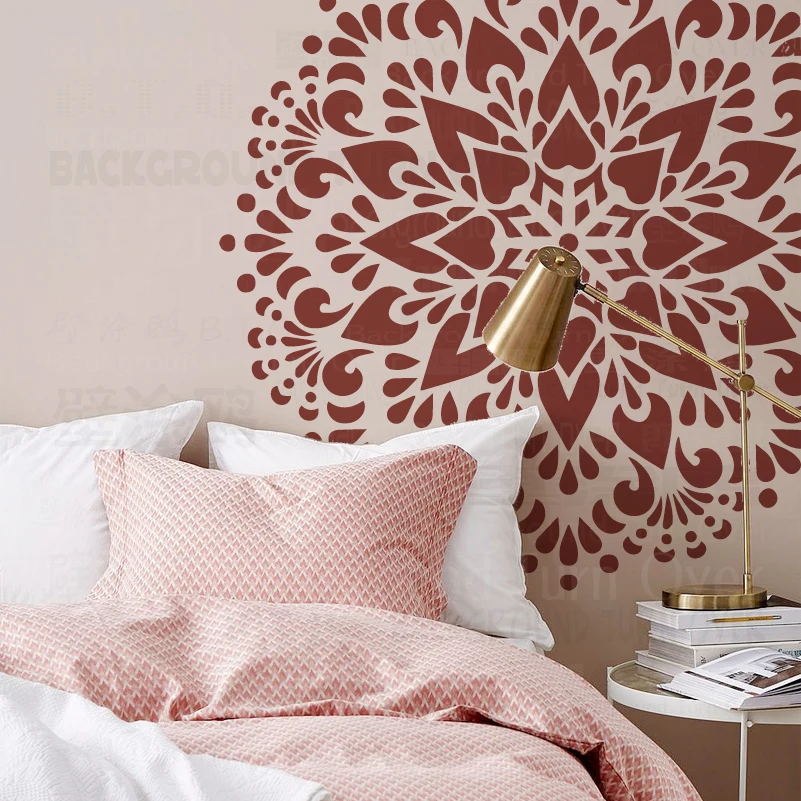 Stencil 70cm - 110cm per dipingere grandi Mandala Extra Large decorazioni  floreali per pareti modelli di pareti vernice mattone S243