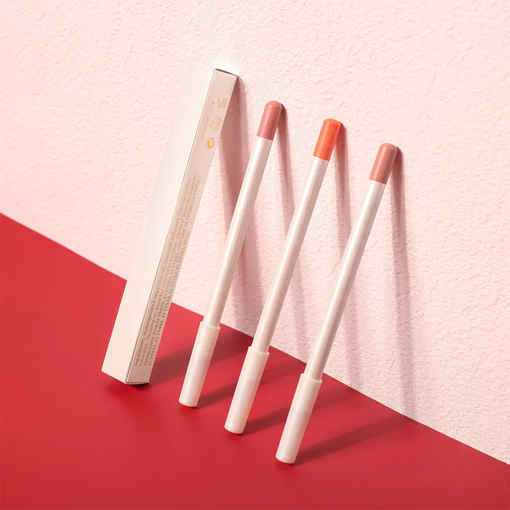 No Lipliner Pencil Lipstick Set Matte Nude Red Contour Tint Lipstick Long Lasting Non-stick Cup Lipliner Makeup Lip Stain