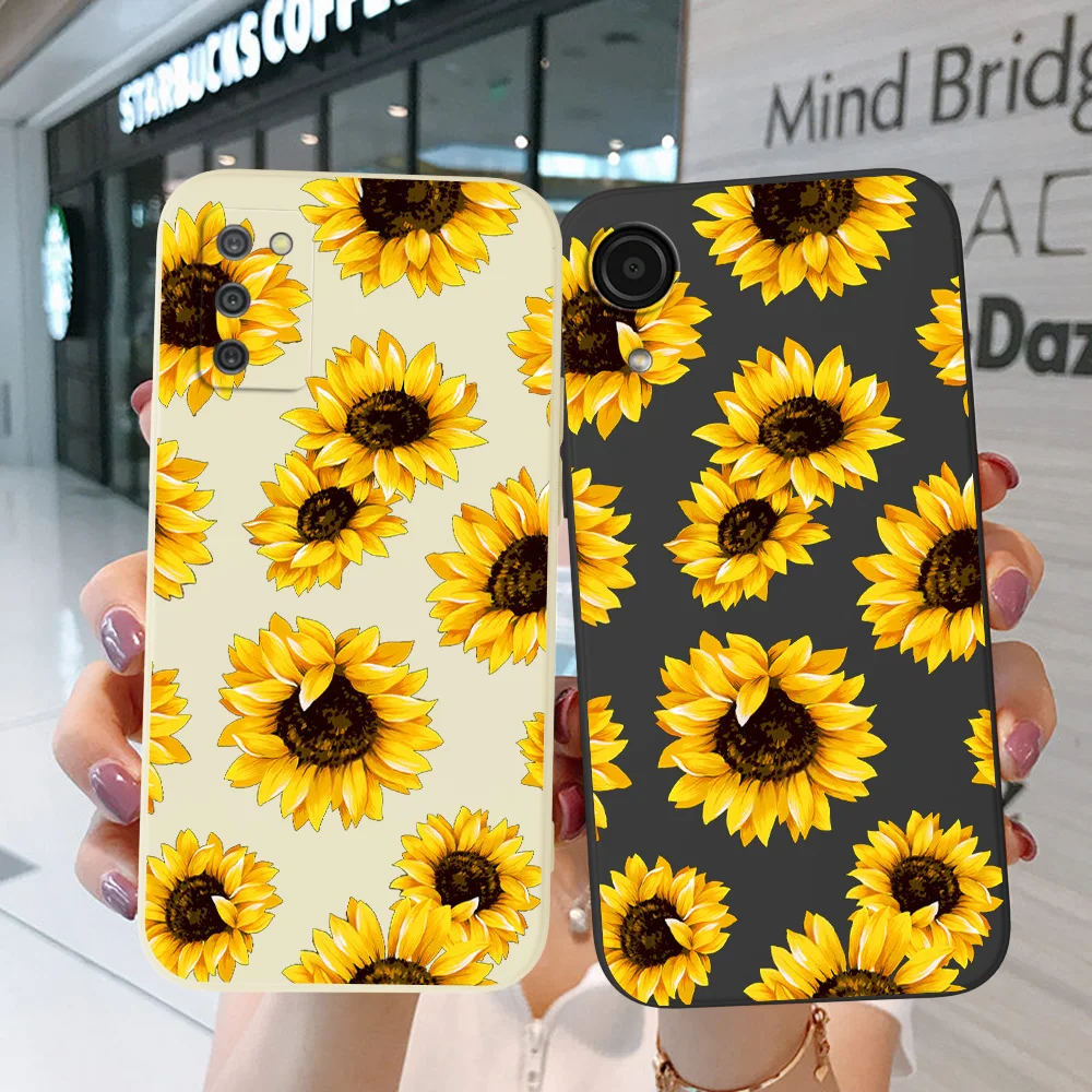 Custodia Per Samsung Galaxy J2 Core J2 J4 J6 J8 2018 Plus + Cover Per Telefono Soft Silicon Sunflower