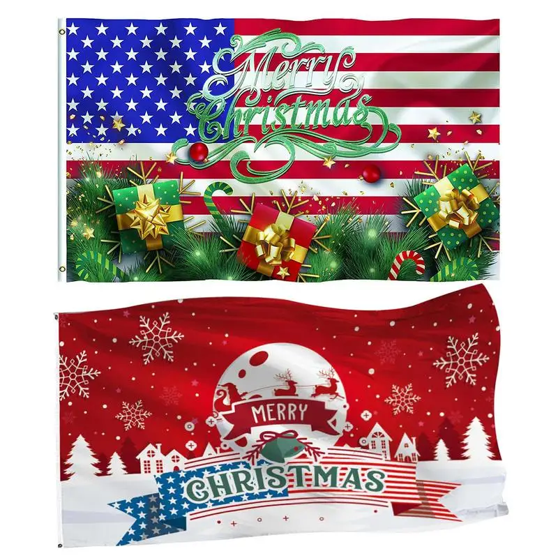 

Рождественский флаг 3x5 футов, двусторонний полиэфир, Счастливого Рождества, украшение для дома, прочный флаг, аксессуары для фотографий