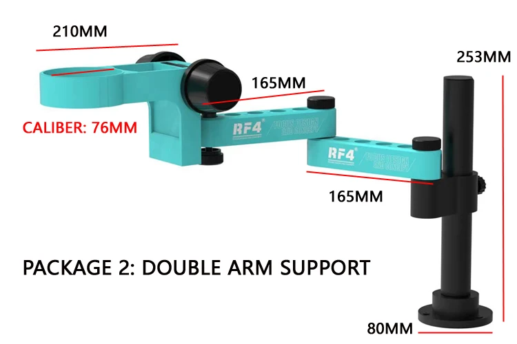 RF4 RF-FO19 Stereo Microscope Articulating Arm Rotatable Universal Both Arms Stand Telescopic 360  Lifting Maintenance Detection 2