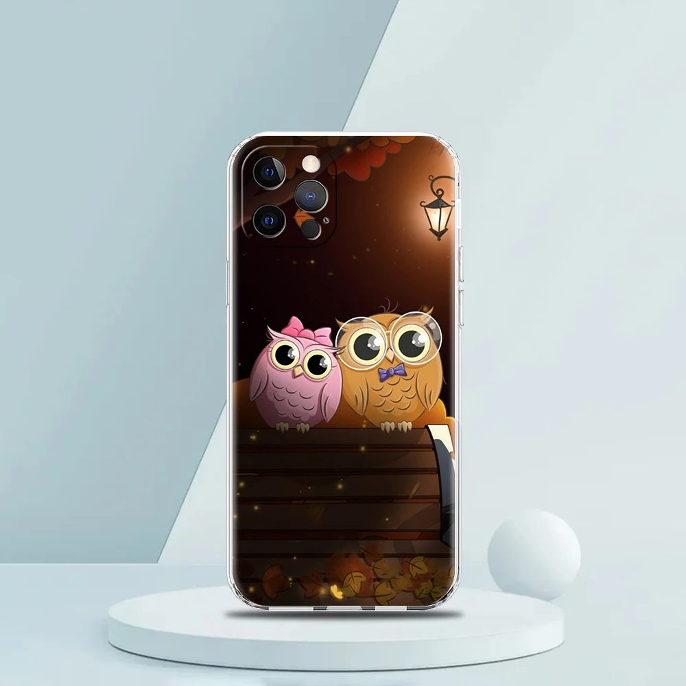 Charming Cartoon Owl Transparent Soft Phone Case