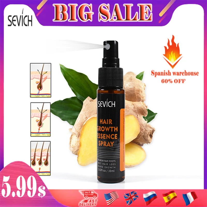 

Sevich Ginger Hair Growth Spray 50ml Hair Loss Prevention Repair Spray Turmeric Hair Grow Hair Essential Oil Hair Loss Product