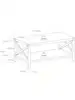 Walker Edison Sedalia Modern Farmhouse Metal X Coffee Table 40 Inch Stone Grey 3