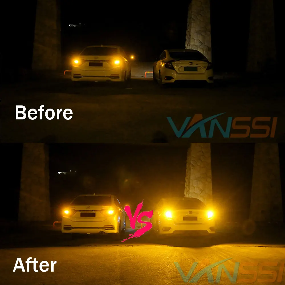 VANSSI ڵ  õ LED ,  ÷ , Ȳ, T20, W21W, 7440, WY21W, 1156, BAU15S, PY21W, 12V, BA15S, P21W, 2 