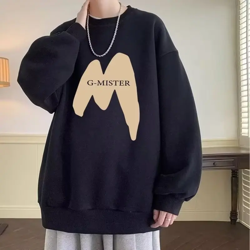 

Korean Style Loose Korean Style Loose Round Neck Sweatshirt Round Neck Long Sleeve Print Letter Oversized Casual letters Retro