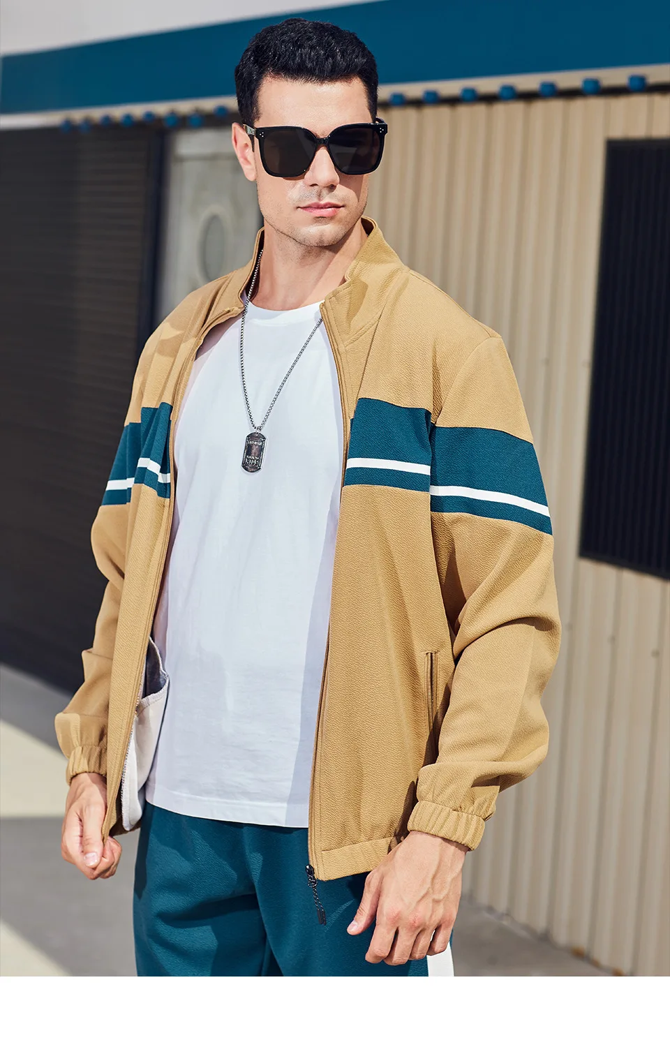 Herren 2-Teiliges Hoodie-Jogginghosen-Set Herbst Winter Farbblock Sport Casual Langarm Polyesterfaser Kapuzenjacke Hose – Detail 7