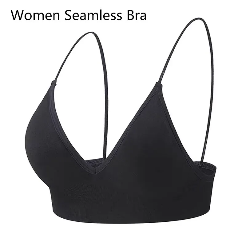 여성 원활한 브라 카미솔 속옷 블랙 블루 S M L 통기성 V 넥 수집 스포츠 피트니스 요가 캐주얼