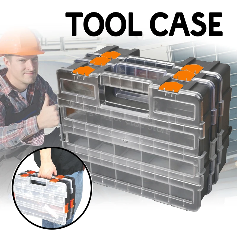 

Portable Parts Toolbox Hardware Tool Storage Box Stackable Tool Box Screws Bolt Organizer Box Tool Screwdriver Repair Tool Case