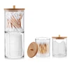 Makeup Cotton Pad Organizer Bathroom Storage Box For Cotton Swabs Cosmetics Jewelry Makeup Remover pad Container with Bamboo Lid 1