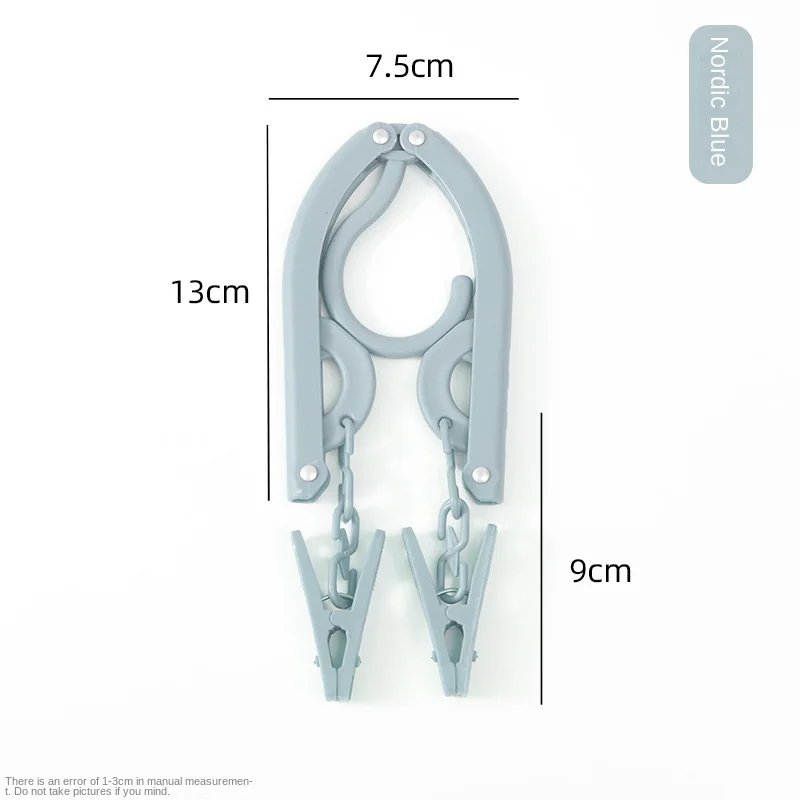 Travel Folding Hanger Travel Hotel Travel Multi-Purpose Compact Drying Hanger Portable With Socks Clip #3932 6