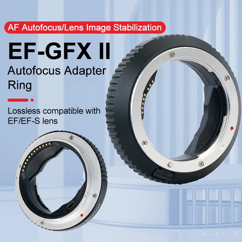 Niyi Ef-Gfx Ii Auto Focus Lens Mount Adapter Ring Full Frame Per Canon Eos Ef Ef-S Lens Per Fuji Gfx Mount Camera Gfx100S