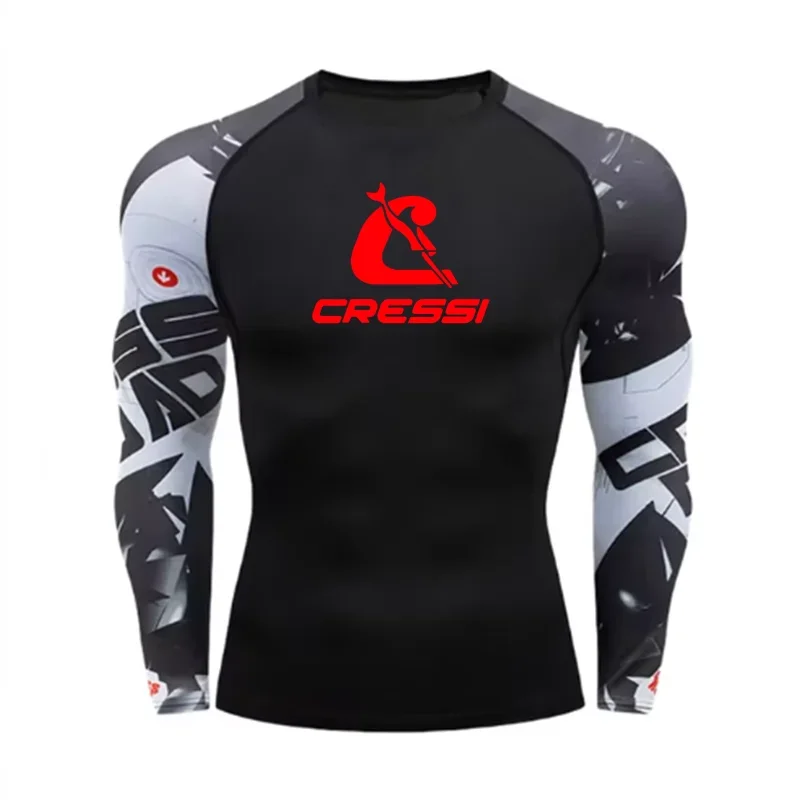 Mens Long Sleeve Rashguard Upf 50 Sun Protection Surf Shirt Quick Dry Breathable Swimming Tight T-shirt Summer 2023 Gym Clothes 3