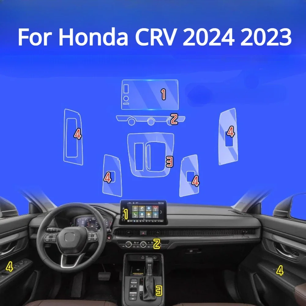 Para honda crv 2024 2023 acessórios filme interior do carro transparente  tpu painel de engrenagem console central adesivo anti-risco - AliExpress, image size:1000x1000
