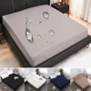 100% Waterproof Mattress Covers Protector Adjustable Non-slip Bed Fitted Sheet With Elastic Band for Queen King 90/120/160/200 1