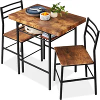 3-Piece Modern Dining Set, Space Saving Dinette for Kitchen, Dining Room, Small Space w/Steel Frame, Built-in Storage 1