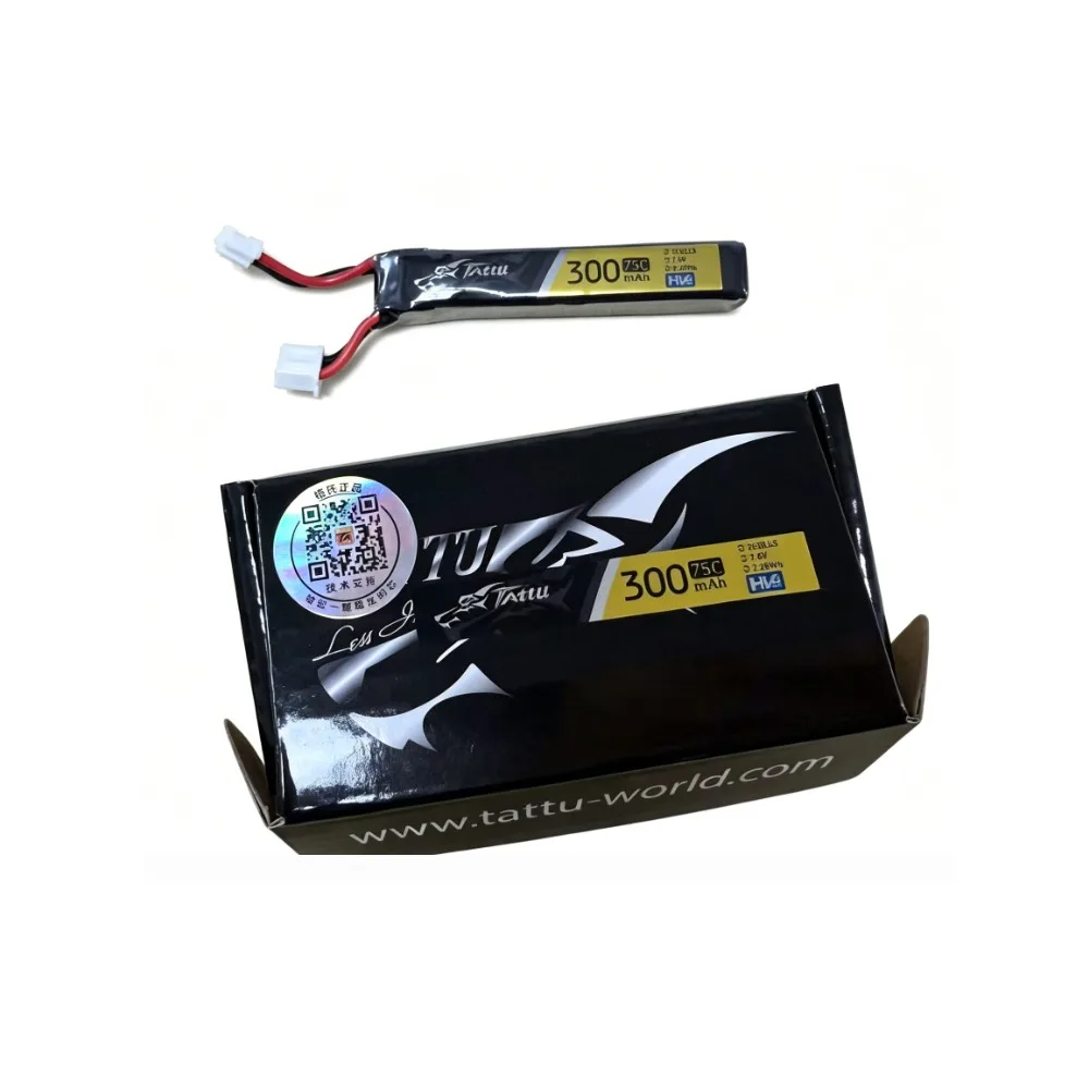 Batterie LiPo Tattu 300mAh 2S 3S 75C XT30/PH2.0 pour Drone FPV RC
