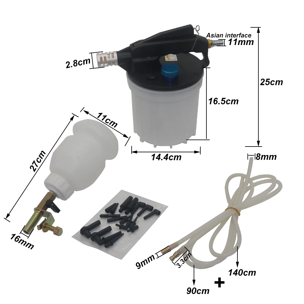 2L Vacuum Brake Bleeder Kit Pneumatic Explosion-proof Shunt Decompression Vacuum Pump Brake Fluid Refueling Tool