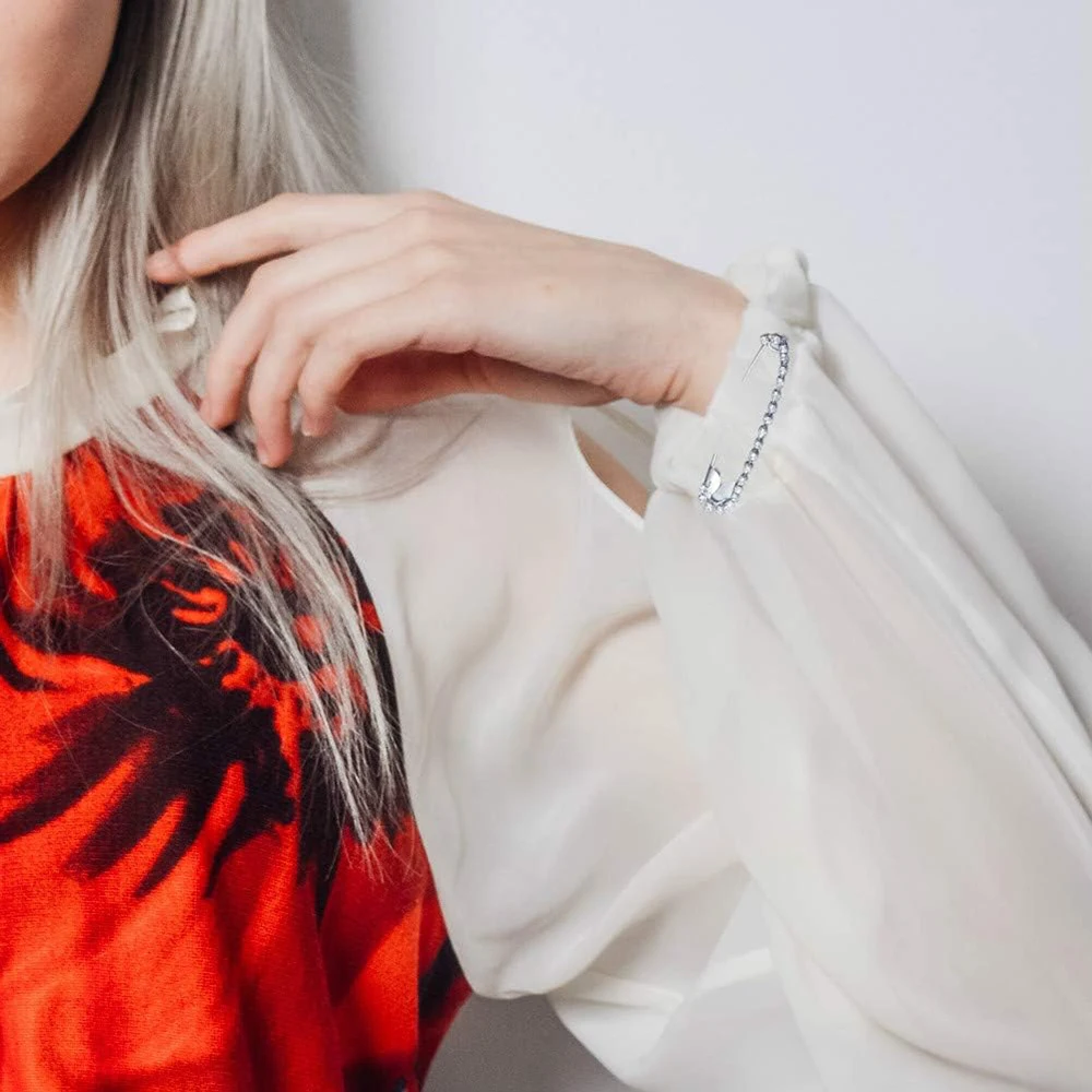 Description Picture 4 of item10/5PCS Silver Tone Rhinestone Safety Pins Large Safety Pins Nickel Finish Clothing Pins Safety Pins Assorted for Art Craft