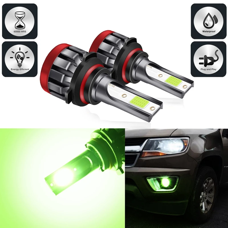 자동차 LED 안개등 전구 9006/HB3 라임 OBD 광원, 골프 도요타 미쓰비시용, 12V, 30W, 3000LM, 2 개