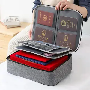 Multi-Layer Document Tickets Storage Box Certificate File Bills Organizer  Case Home Travel Passport Briefcase Office