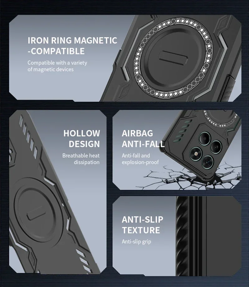 Armor Shockproof Magnetic Wireless Charging Protective Phone Case