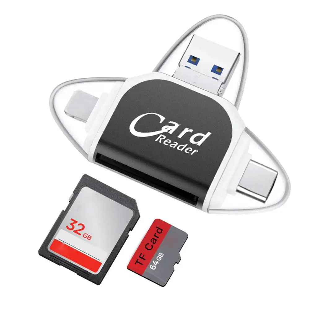 2 In 1 SD Card Reader Micro TF Adapter To View Camera Photos And Videos For Windows Mac IPhone Android memory card reader