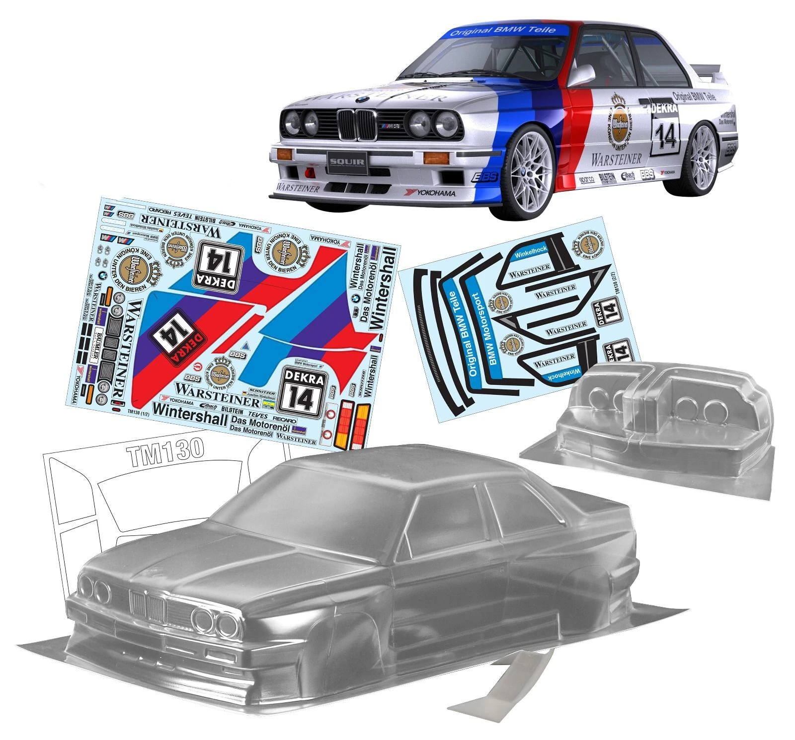 1 ensemble carrosserie PC E30 M3 1/10 1:10 M, pour voiture RC