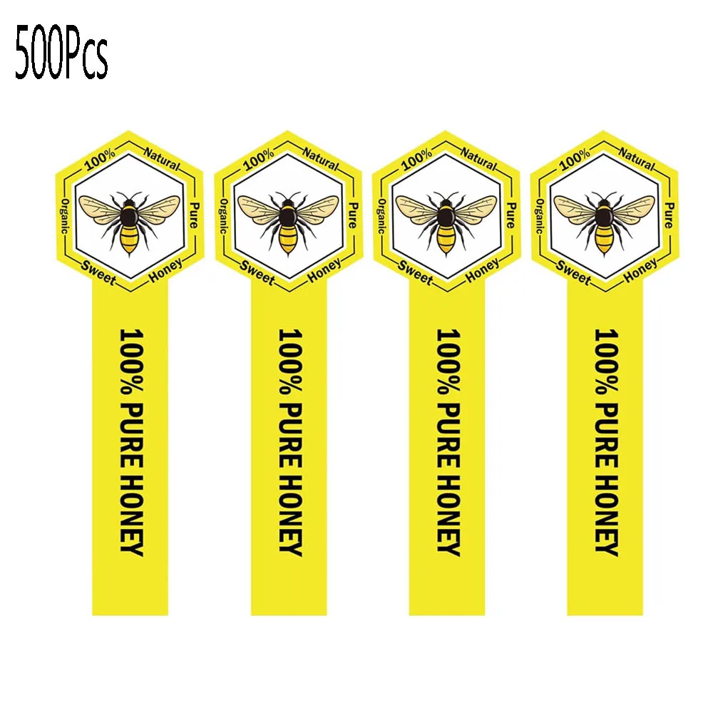 Tamper Proof Pure Honey Stickers 1.5x4Inch Tamper Evident Seals Labels Honey Stickers for Jars Bottle Lid Labels 500Pcs