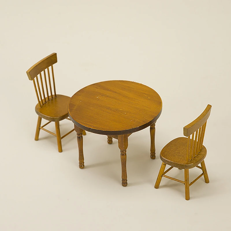 Odoria Miniature 1/12 – Table Ovale En Bois Blanc Avec 4 Chaises, Meubles De Maison De Poupée, Déco Salon Et Chambre