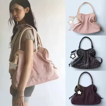 Borsa a Tracolla Coreana BadBlue con Ricamo Leopardato, Grande Capacità, Senza Accessori, Borsa da Donna Trendy Y2K