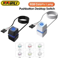 NNBILI Computer Desktop Switch LED Lights PC Motherboard External Start Power On/Off Button 2m Extension Cable for Home Office ﻿