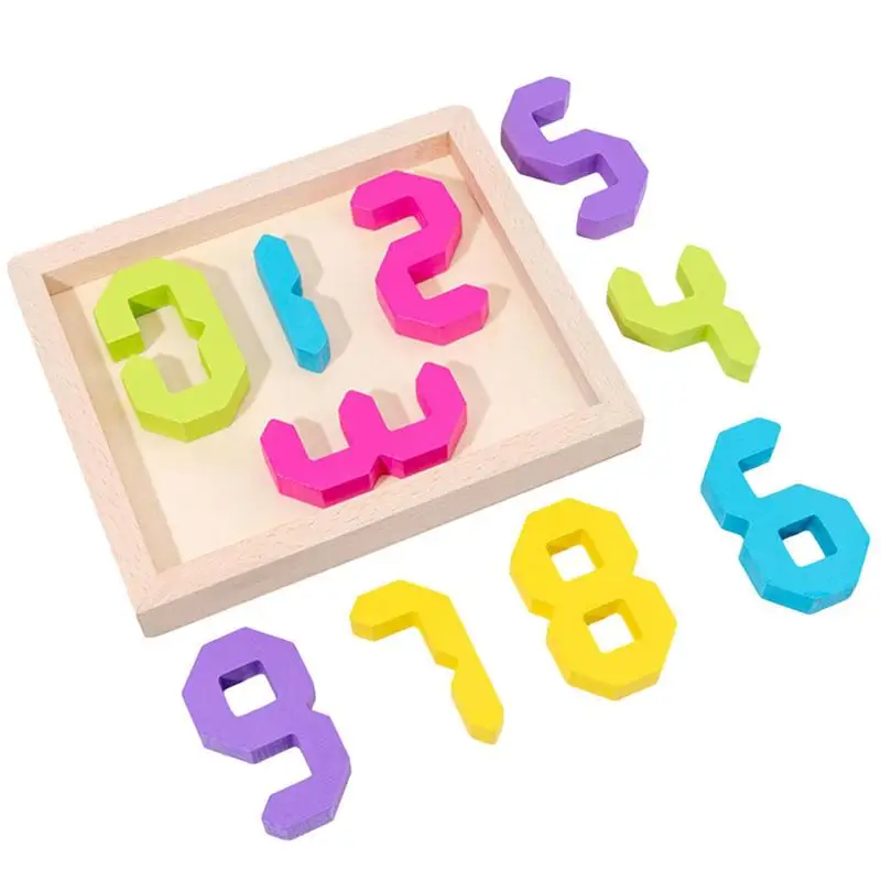 Numbers Puzzle Montessori Number Wooden Block Preschool Montessori Math Learning Toy Learn Addition Subtraction Fun STEM Board stacking toy castle building block puzzle game stem montessori toy dropship