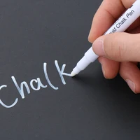 1PC White Liquid Chalk Pen Glass Windows Chalkboard Black Board Marker Erasable Environmental Writing Drawing Tools 1