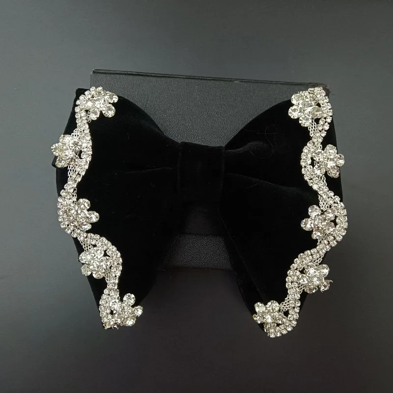 Retro Strass Samt Fliege britische Männer Business Bankett Konzert Kleid Anzug Hemd Zubehör Original Design Schmuck Geschenk – Detail 11