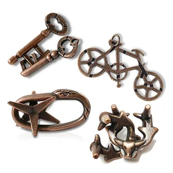 Set of 4 Metal Brain Teaser Puzzles - Mind and Skill Challenge Games (4PCS Set XOP008)