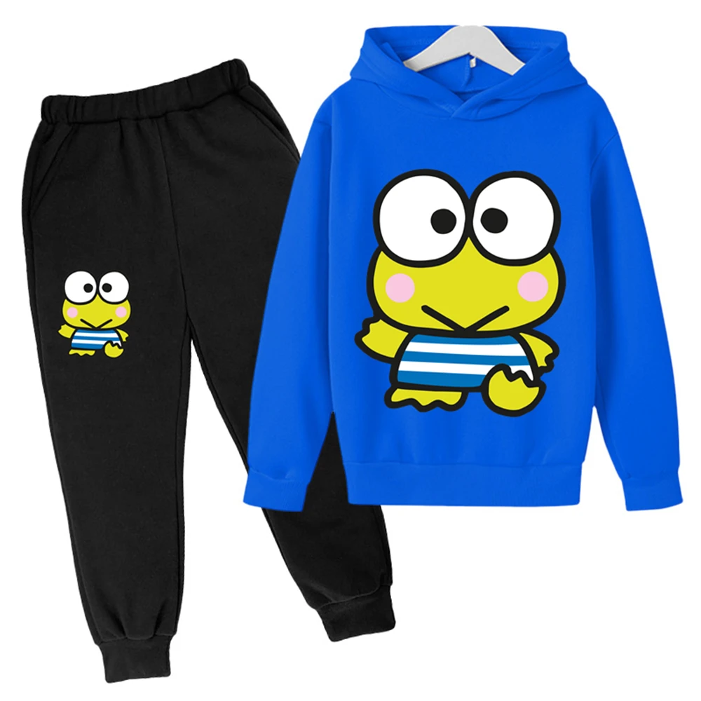 

Fashion Children' Clothes Cartoon keroppi Hoodie and Pants Two-piece keroppi Sportswear Leisure Sports Children's Suit