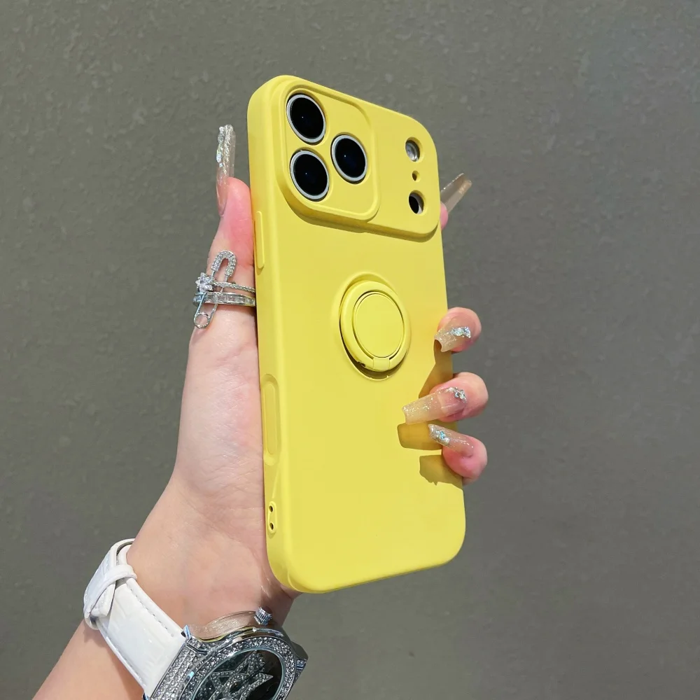 Enhanced Liquid Silicone Magnetic Ring Stand Case - Candy Color Cover