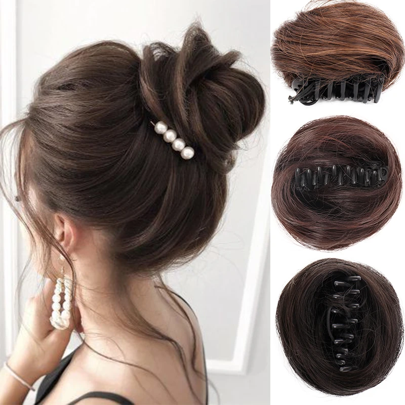 Hair Messy Buns Claw Clip Hairpiece Chignon Synthetic Chignon