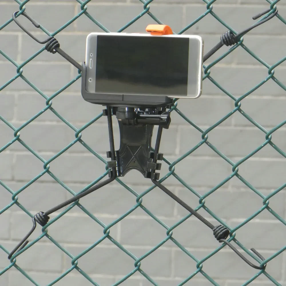 3 in 1 Action Camera Chain Link Fence Mount for Action Camera/Smartphone Recording Baseball Softball and Tennis Game