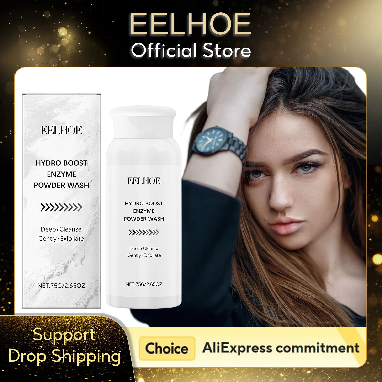 EELHOE Enzyme Face Powder Wash Skin Oil Control Clean Facial Pores Remove Blackheads and Pimples Enzyme Face Cleansing Powder