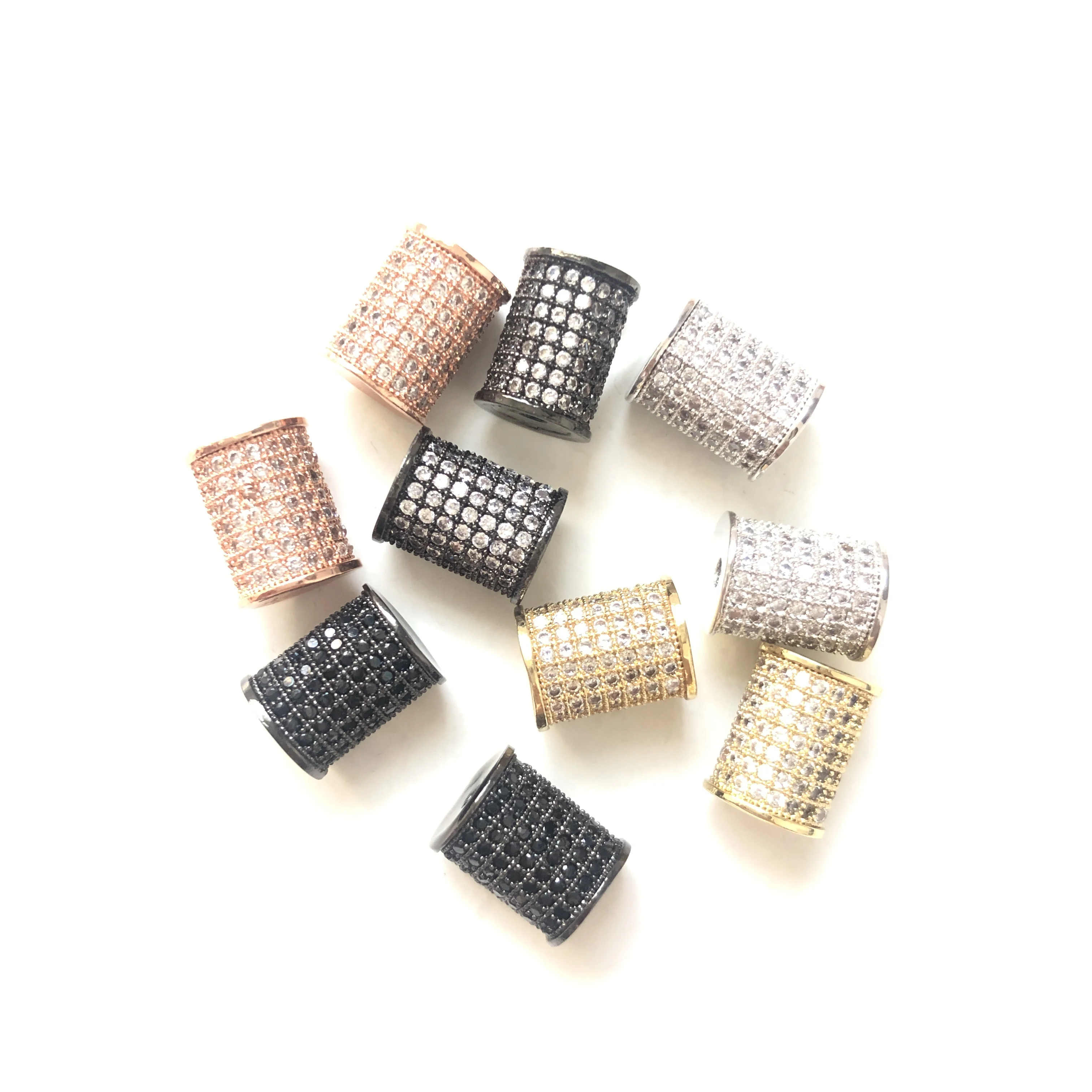 10pcs/lot 10mm Cylinder Wheels Spacers Beads for Women Bracelet Girl Necklace Making Copper Jewelry Accessory Findings Wholesale