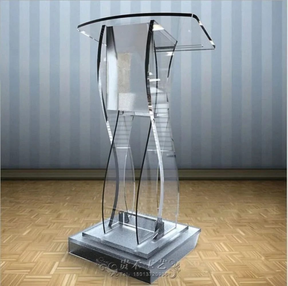 Clear Podium Stand - Acrylic Pulpits for Churches, Professional Portable Presentation Podium Lectern with Wide Reading Surface 5
