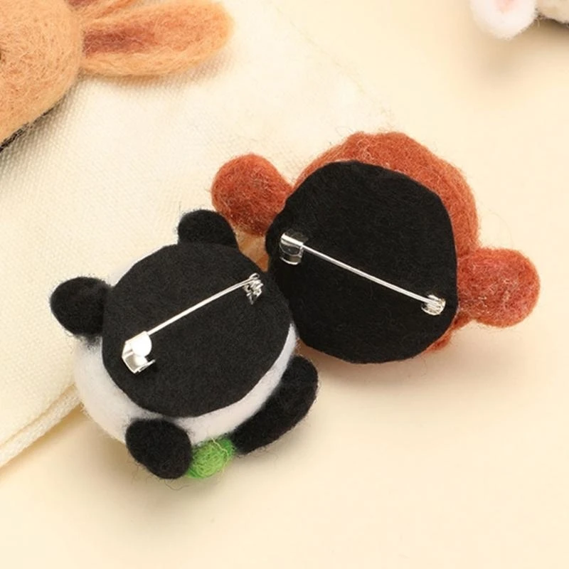 Lovely Animal Brooch Needle Felting Starter Kits Pins Needle Felting Kits Wool Tool for Woman Y5GB